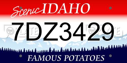 7DZ3429 Idaho License Plate