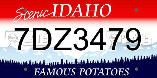 7DZ3479 Idaho License Plate
