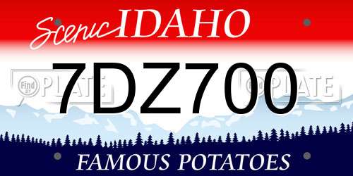 7DZ700 Idaho License Plate