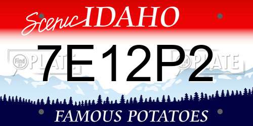 7E12P2 Idaho License Plate