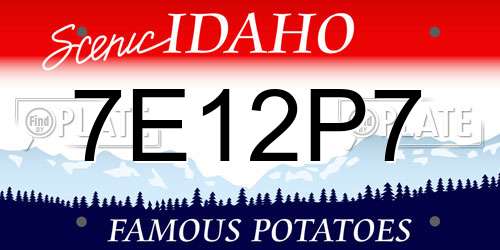 7E12P7 Idaho License Plate