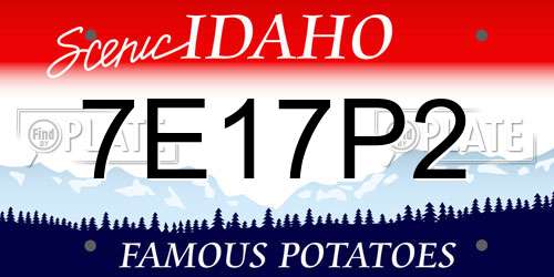 7E17P2 Idaho License Plate
