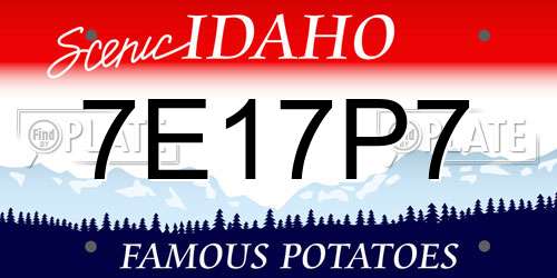 7E17P7 Idaho License Plate