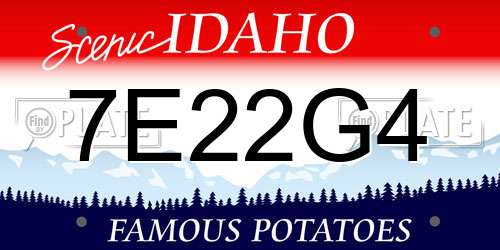7E22G4 Idaho License Plate