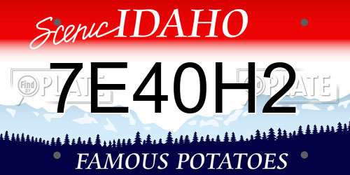 7E40H2 Idaho License Plate