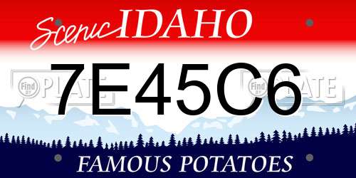 7E45C6 Idaho License Plate