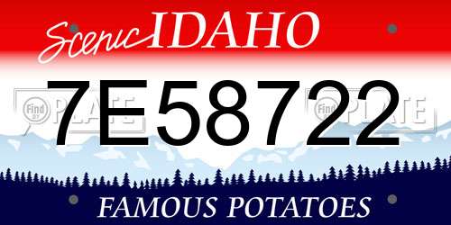 7E58722 Idaho License Plate