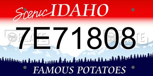 7E71808 Idaho License Plate