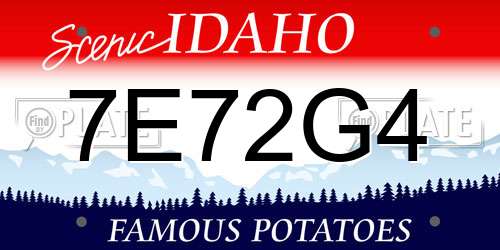 7E72G4 Idaho License Plate