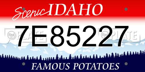 7E85227 Idaho License Plate