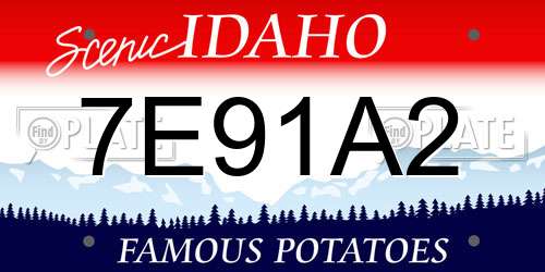 7E91A2 Idaho License Plate