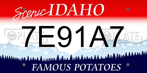 7E91A7 Idaho License Plate