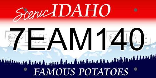 7EAM140 Idaho License Plate