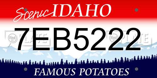 7EB5222 Idaho License Plate