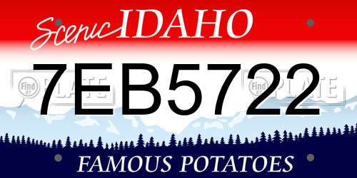 7EB5722 Idaho License Plate
