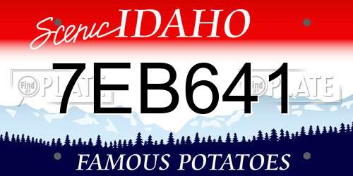7EB641 Idaho License Plate