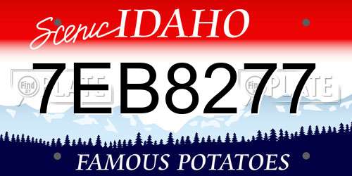 7EB8277 Idaho License Plate