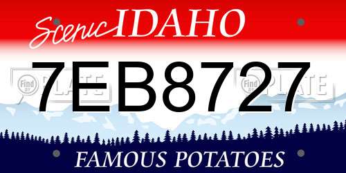 7EB8727 Idaho License Plate