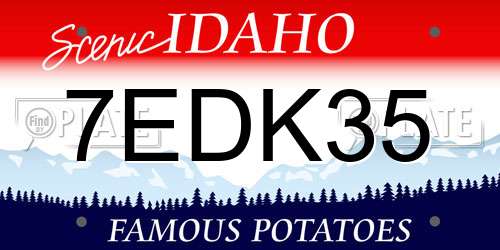 7EDK35 Idaho License Plate