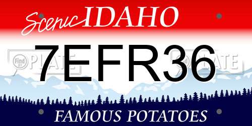 7EFR36 Idaho License Plate