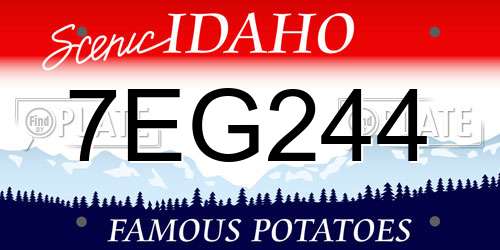 7EG244 Idaho License Plate