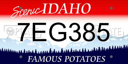 7EG385 Idaho License Plate