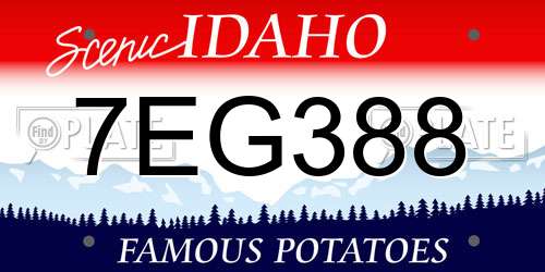 7EG388 Idaho License Plate