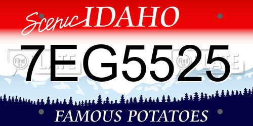 7EG5525 Idaho License Plate