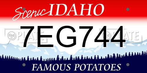 7EG744 Idaho License Plate