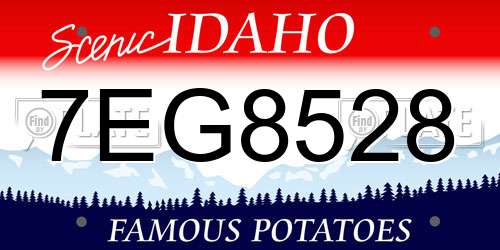 7EG8528 Idaho License Plate