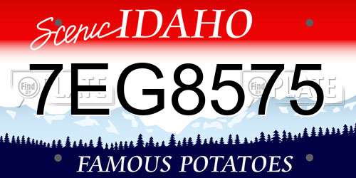 7EG8575 Idaho License Plate