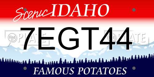 7EGT44 Idaho License Plate