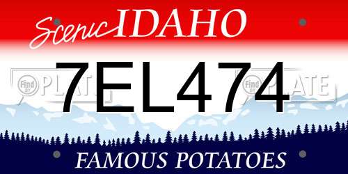 7EL474 Idaho License Plate