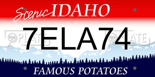 7ELA74 Idaho License Plate