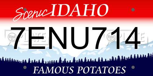 7ENU714 Idaho License Plate