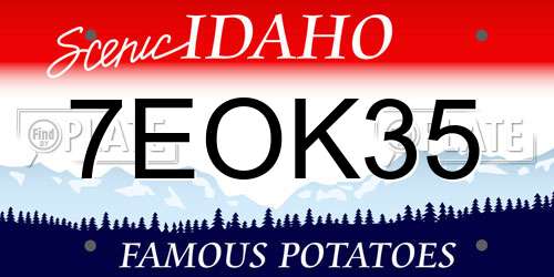 7EOK35 Idaho License Plate