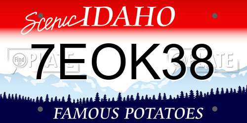 7EOK38 Idaho License Plate