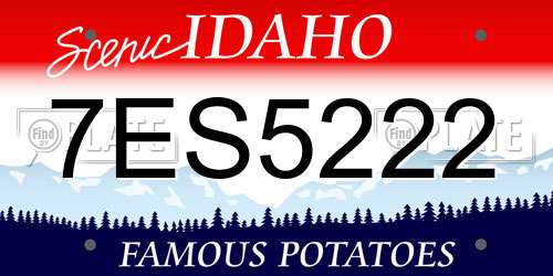 7ES5222 Idaho License Plate
