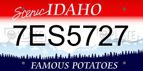 7ES5727 Idaho License Plate