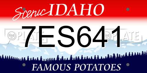 7ES641 Idaho License Plate