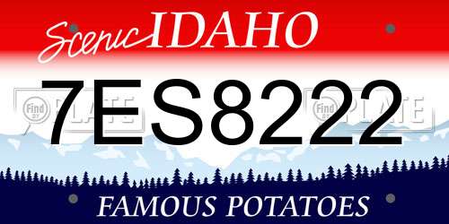 7ES8222 Idaho License Plate