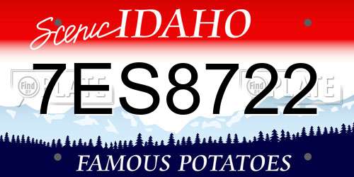 7ES8722 Idaho License Plate