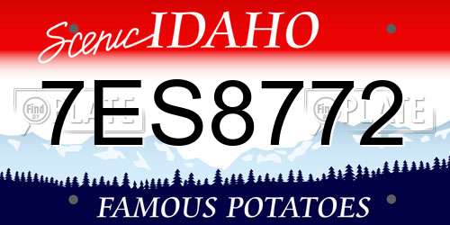 7ES8772 Idaho License Plate