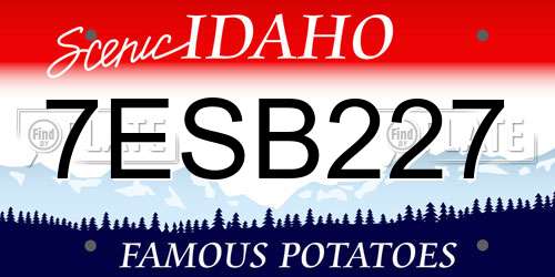 7ESB227 Idaho License Plate