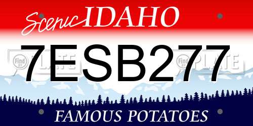 7ESB277 Idaho License Plate