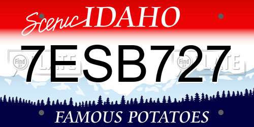 7ESB727 Idaho License Plate