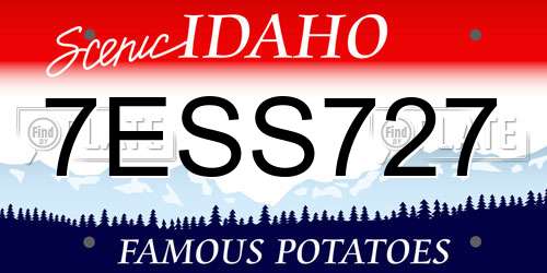 7ESS727 Idaho License Plate