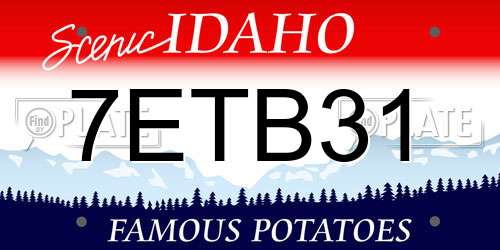 7ETB31 Idaho License Plate