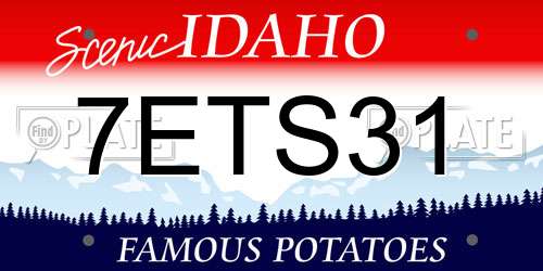 7ETS31 Idaho License Plate