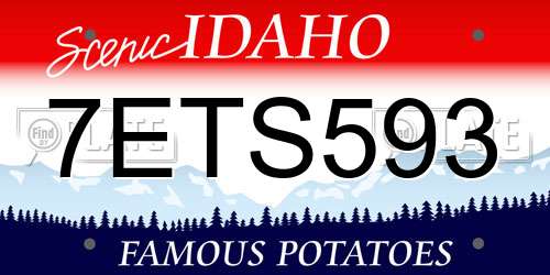 7ETS593 Idaho License Plate